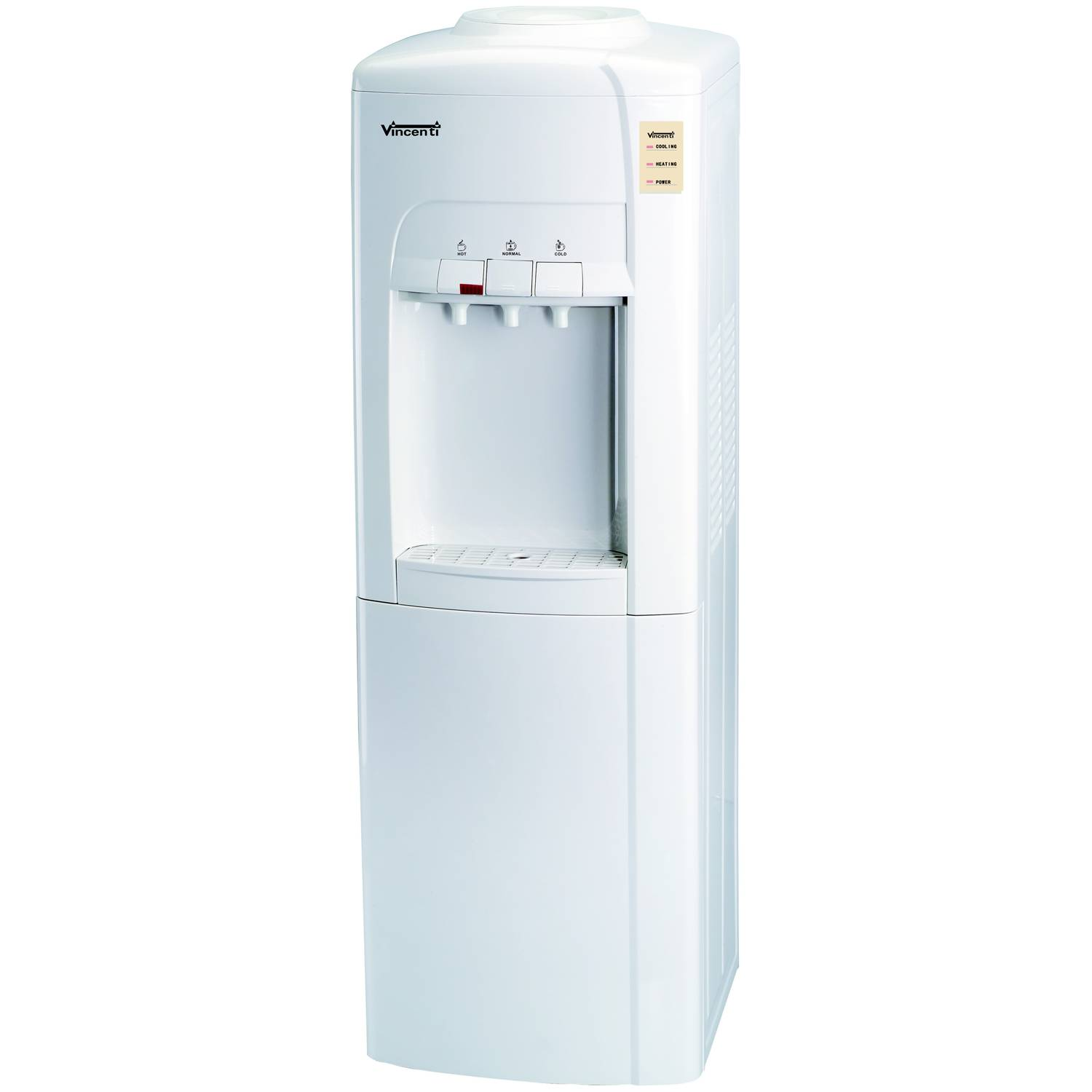 Vincenti Water dispenser without cabinet, 3 tap, normal, hot & cold, White,VWDCB3T/W17