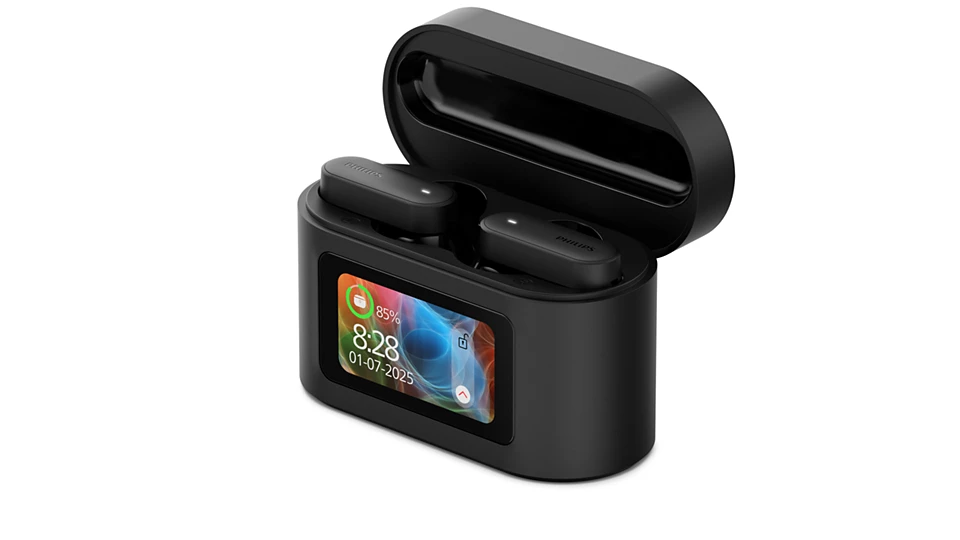 Philips True wireless headphones with Smart Charging Case, Noise Cancelling, 4 Mics, Dynamic Bass, 28H Playtime, Bluetooth 5.4, IPX5, Touch Controls, Voice Assistant-TAT6000BK/97