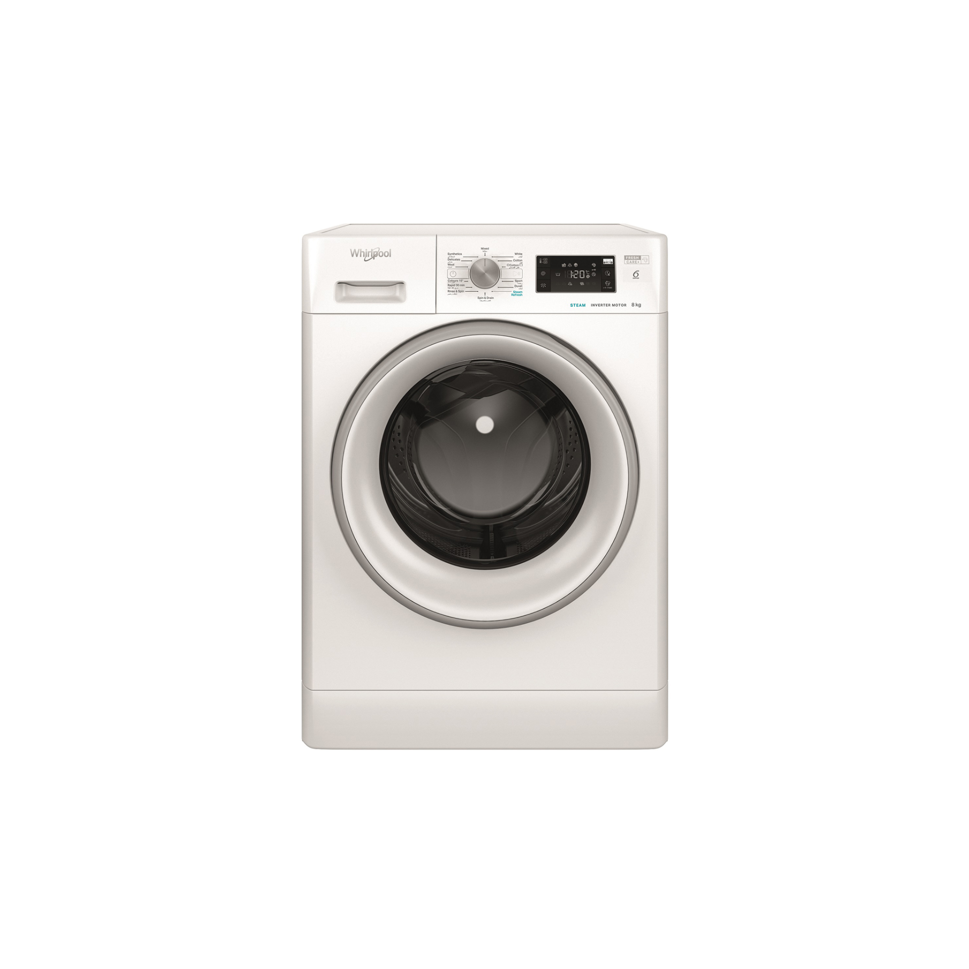 Whirlpool freestanding front loading washing machine: 8 kg FFB 8259 SV GCC