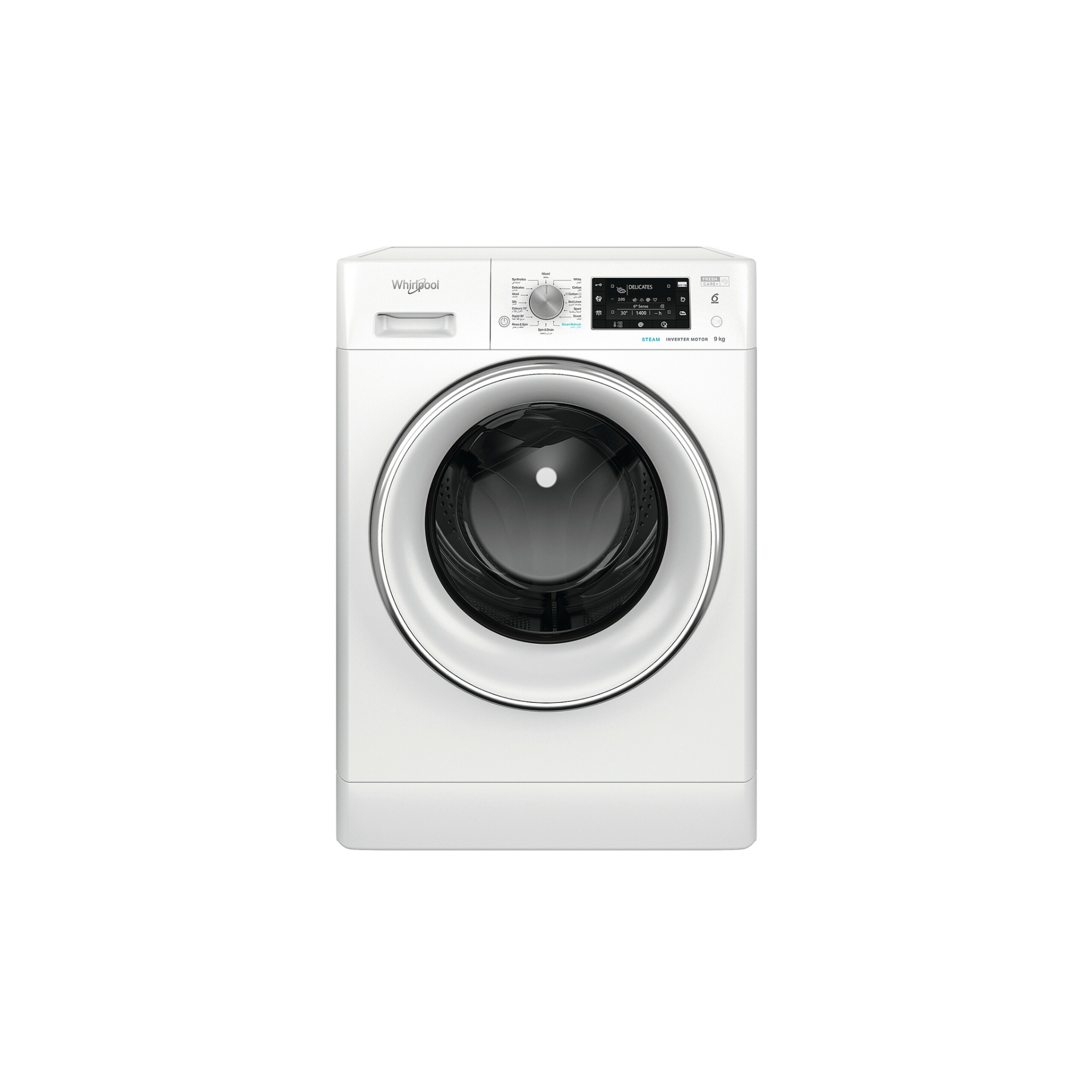 Whirlpool freestanding front loading washing machine: 9 kg FFD 9469 CV GCC