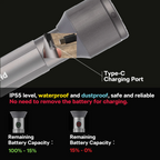 PHILIPS Aircraft Aluminium Alloy 25cms Zoom LED Rechargeable Flashlight – 1100Lumens, 950m Range, 3000mAh SFL2143/56