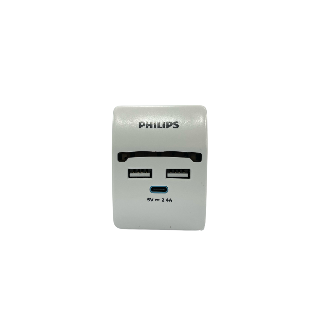 Philips Multi socket 13A UK plug , 3 way plugs extension,2 USB +1 C port 2.4A.travel adaptor G-Mark certified
