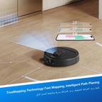 Ecovacs Deebot N20e Robot Vacuum Cleaner with Mop, 10000Pa Strongest Suction Robotic Vacuum, Anti-Hair Tangle, 350 Minutes Runtime, TrueMapping Intelligent Path Planning, Black | N20e
