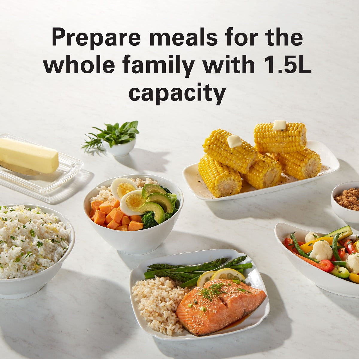 Hamilton Beach 1.5L Rice Cooker and Steamer, 16 cups cooked (8 cups uncooked) rice capacity, removable easy to clean non-stick pot, One-touch healthy cooked meals, 500W, Black, 37517-ME