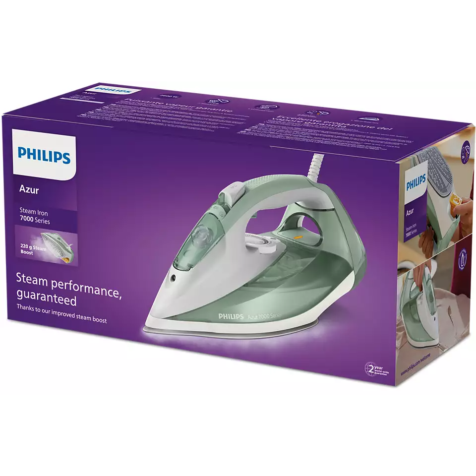 Philips 7000 Series HV Steam Iron Desert Green/Grey DST7012/76