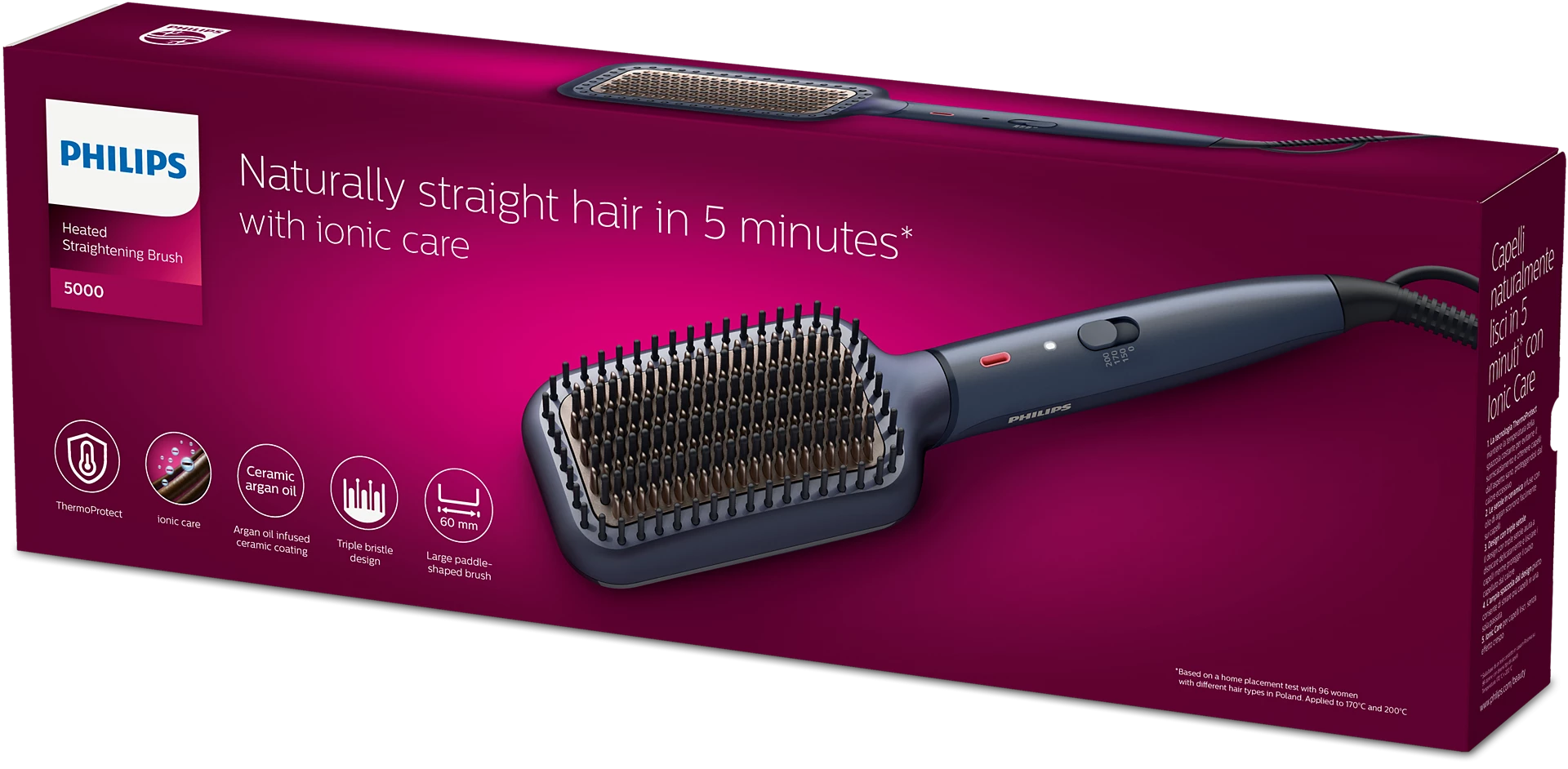 Philips 5000 Series Heated straightening brush BHH885/03