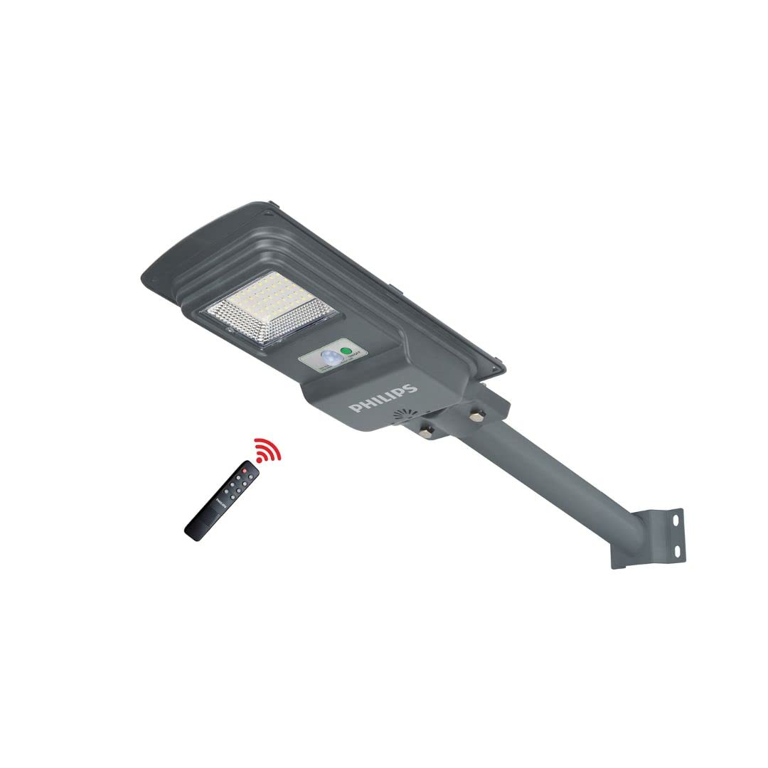 Philips Essential SmartBright All in one Solar Street Light | BRC010 LED10/765 kit | Solar Street Light with Infra Red Remote & Wall Mount Bracket