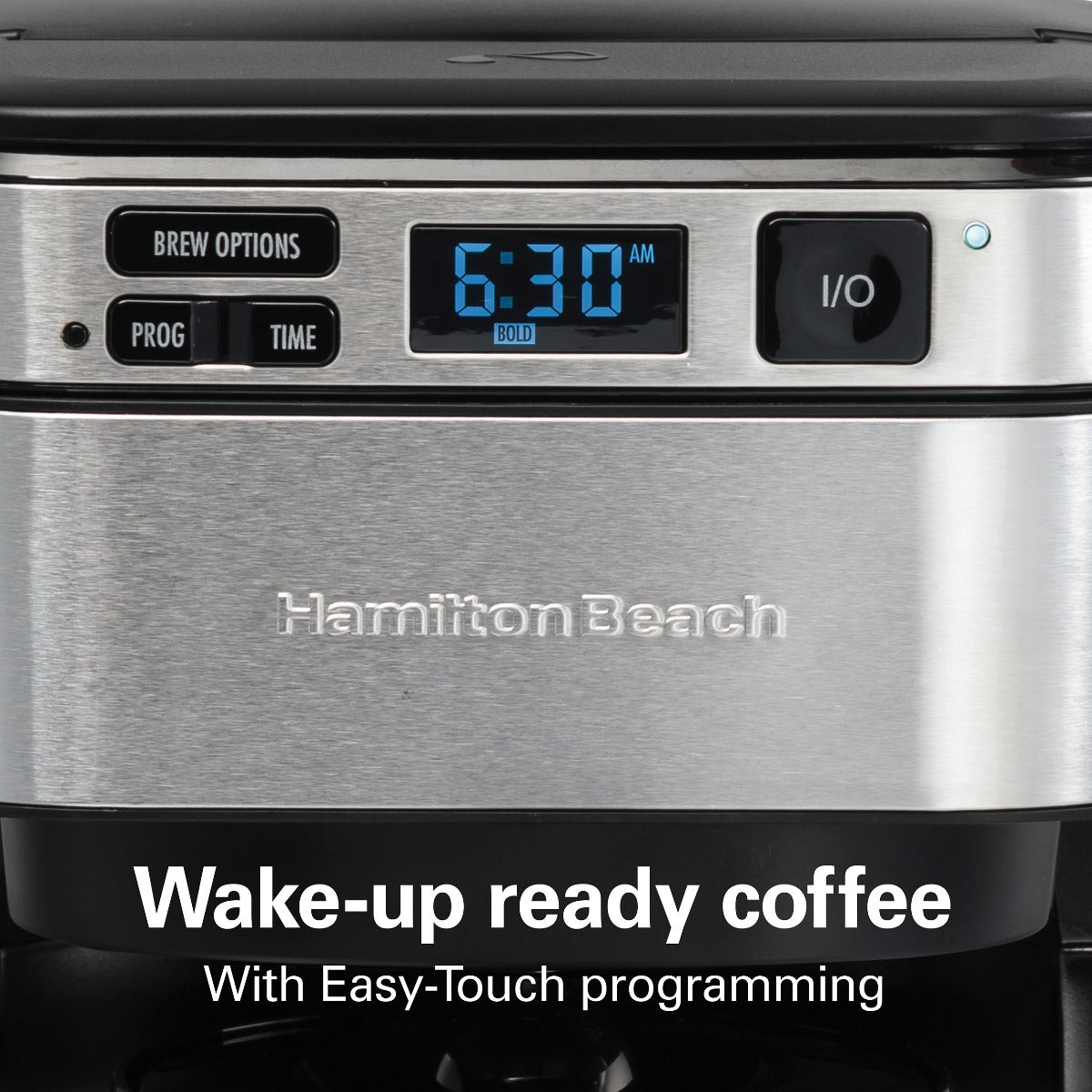 Hamilton Beach FrontFill® 12 Cup Programmable Coffee Maker, 1.7L Glass carafe, 950W, Wake up ready, 3 brewing options, Reusable mesh filter, Clean reminder, Auto shut off, 46310-ME