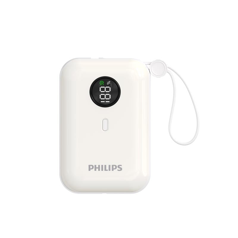 Philips DLP2228CW/00 10000mah PD22.5W with 2 USB C Cable Mini Power Bank (White)