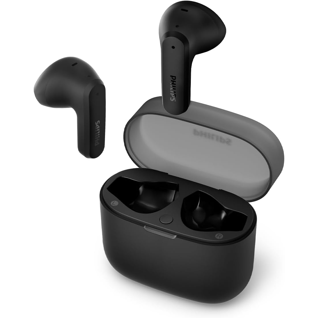 PHILIPS TAT2139BK/97 True Wireless In Ear Bluetooth Headphones - Small buds. Great value Natural sound. Dynamic bass, Pocket-sized charging case, Clear calls - Black