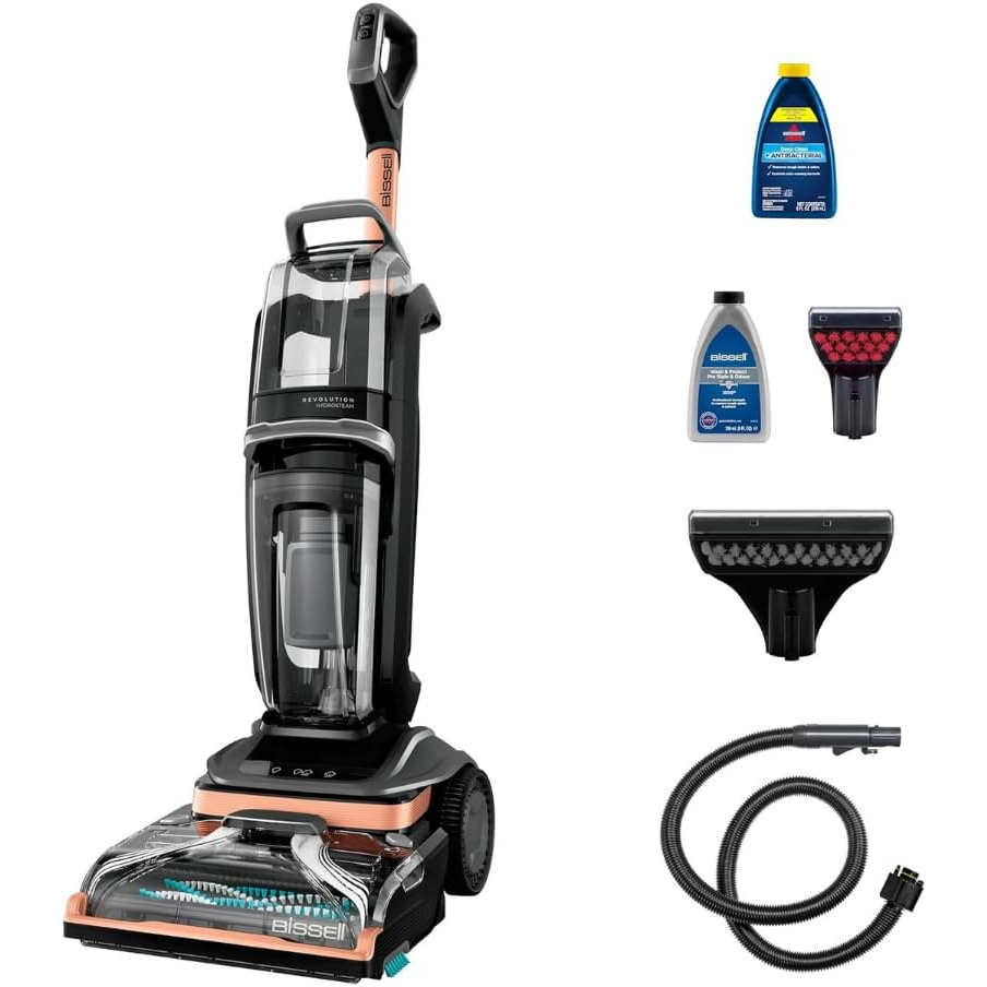 Bissell Revolution HydroSteam Carpet Deep Cleaner 3672E – The Only Carpet Cleaner with the Powerful Steam Cleaning technology for Carpets & Upholstery, Large Tank