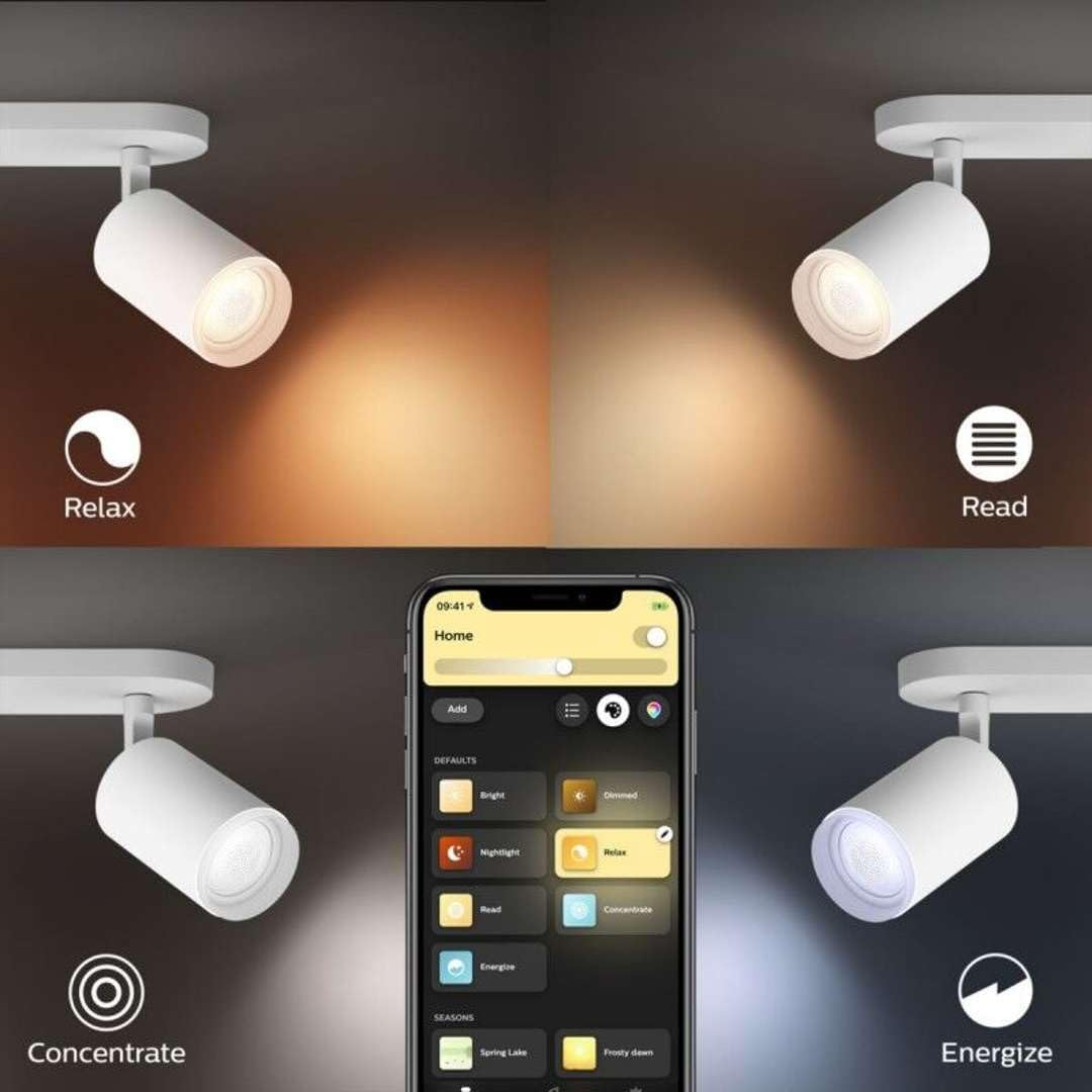 Philips HUE White Ambiance Smart Light Bulb 2 Pack [Gu10 Spot] With Bluetooth, Works With Alexa, Google Assistant And Apple Homekit