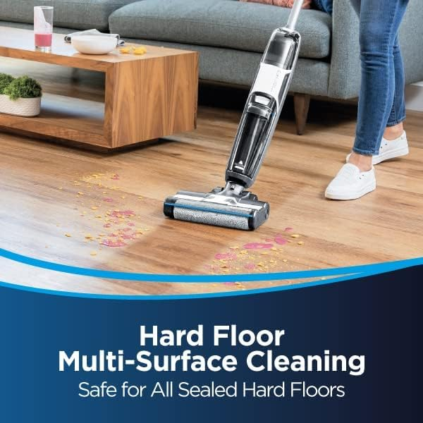Bissell CrossWave HF3 3598E – Cordless Wet & Dry Vacuum cleaner for Hard Floor & Multi-Surfaces, Powerful Suction for Messes, Hair & Stains