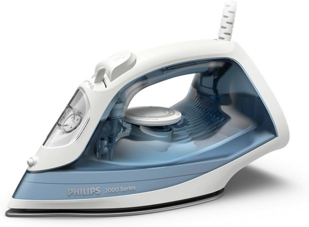 Philips Steam Iron 2000 Series - 2000W, 25 g/min Continous Steam, 100g Steam Boost, Non-Stick Soleplate, Drip-Stop, 4 Settings, Light Weight, Blue - DST2010/26 Mohammed Fakhroo& Bros.
