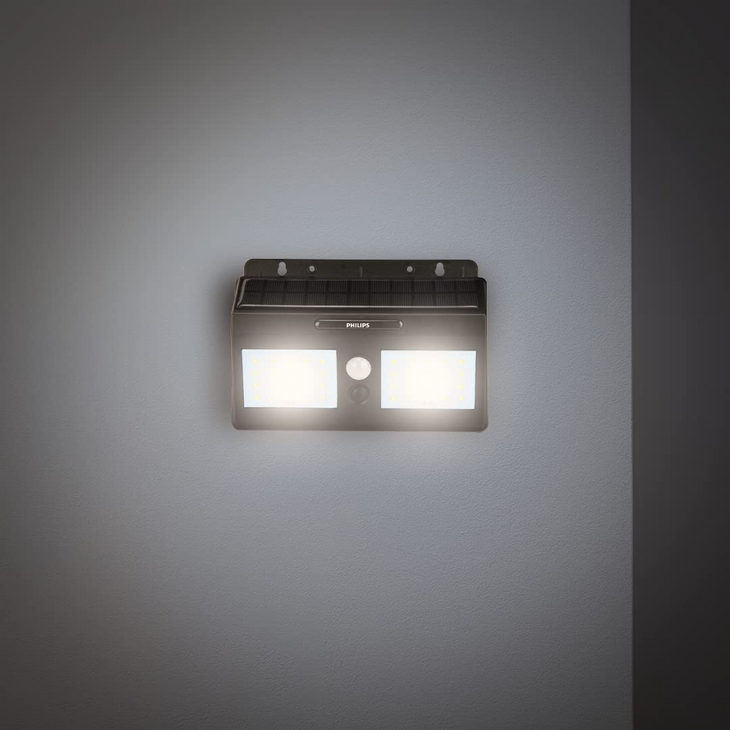 PHILIPS Essential Smart Bright 3-watt,300lm All in one Solar Wall Light | BWS010 LED300/765 | Smart Solar Wall Light