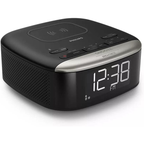 Philips Radio Alarm Clock, TAR7606/10 Radio Alarm Clock With Charging Function, Multifunctional Radio Alarm Clock With Wireless Qi Charger, Bluetooth Streaming & Large Clear Display