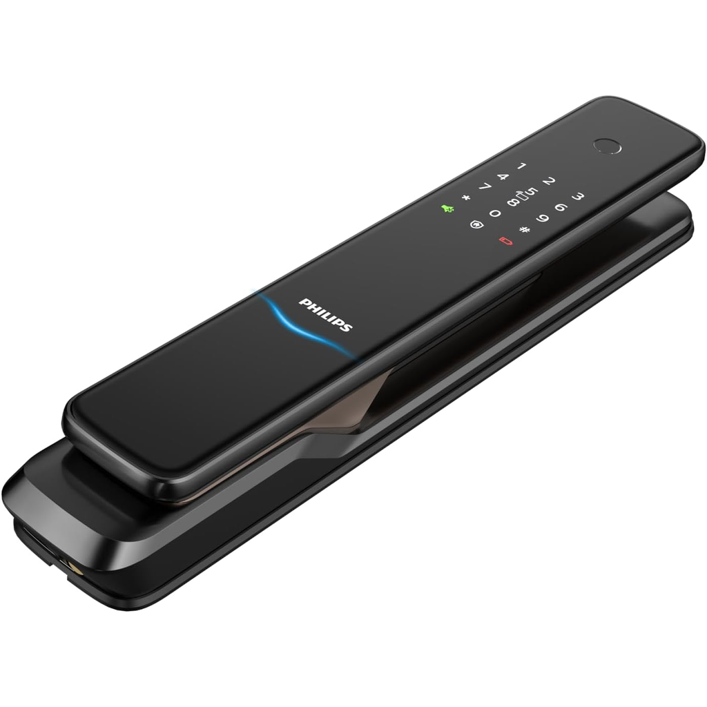Philips Smart Lock Combination Door Lock with Fingerprint, Card, Remote Control, Aluminum Alloy, Black, Model 9300-5HBGS Mohammed Fakhroo& Bros.