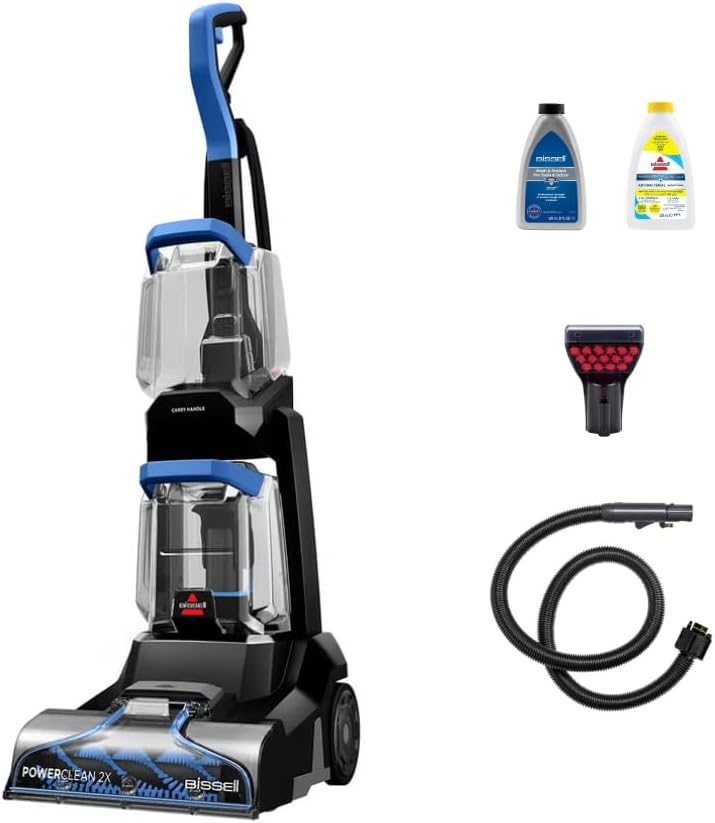 Bissell PowerClean 2X Carpet & Upholstery Washer 3878K – Powerful Suction, Motorized Brushroll for Deep Cleaning, Ideal for Tough Stains & Tough Messes