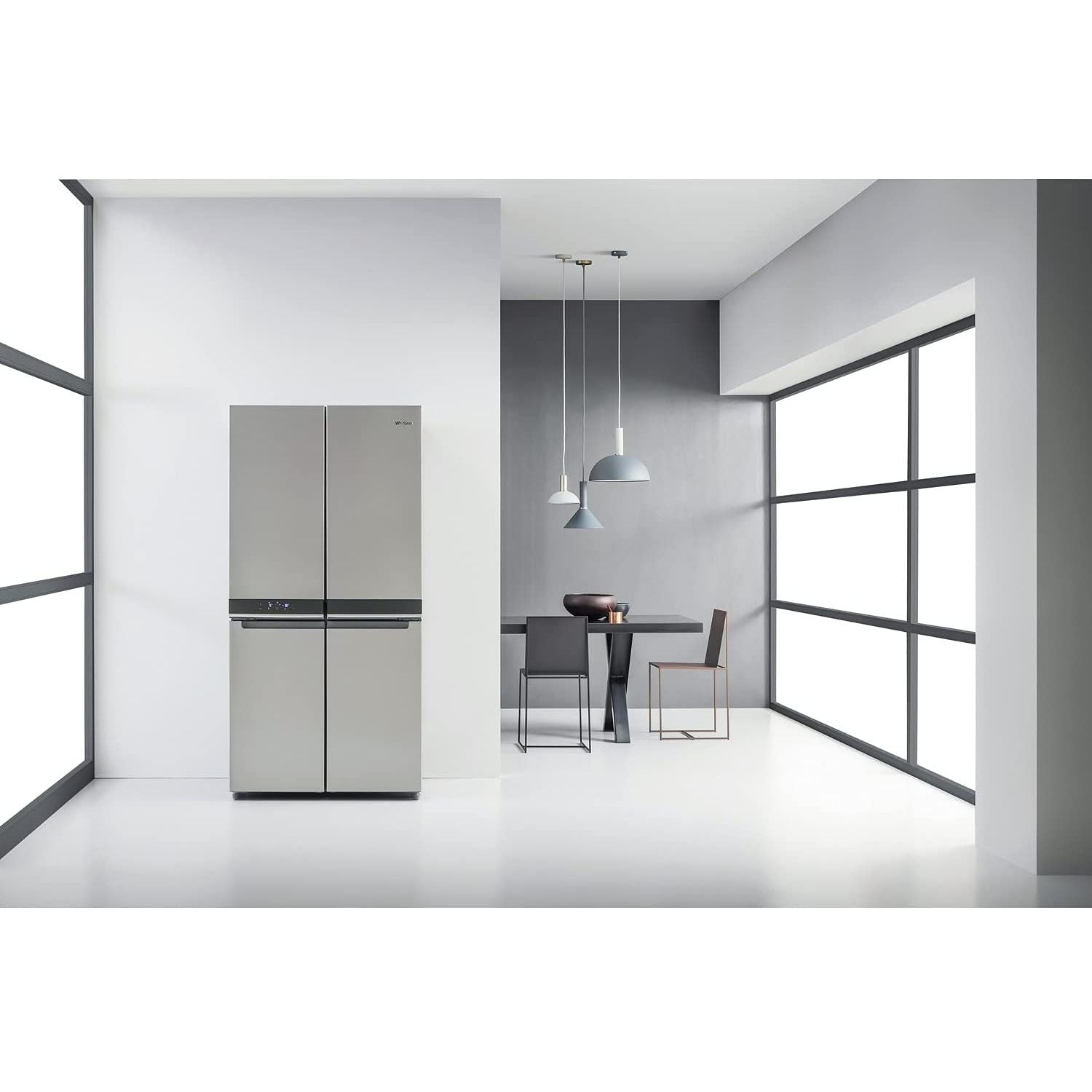 ثلاجة ويرلبول الأمريكية جنبًا إلى جنب: لون ستانلس ستيل - WQ9 B1L المملكة المتحدة 