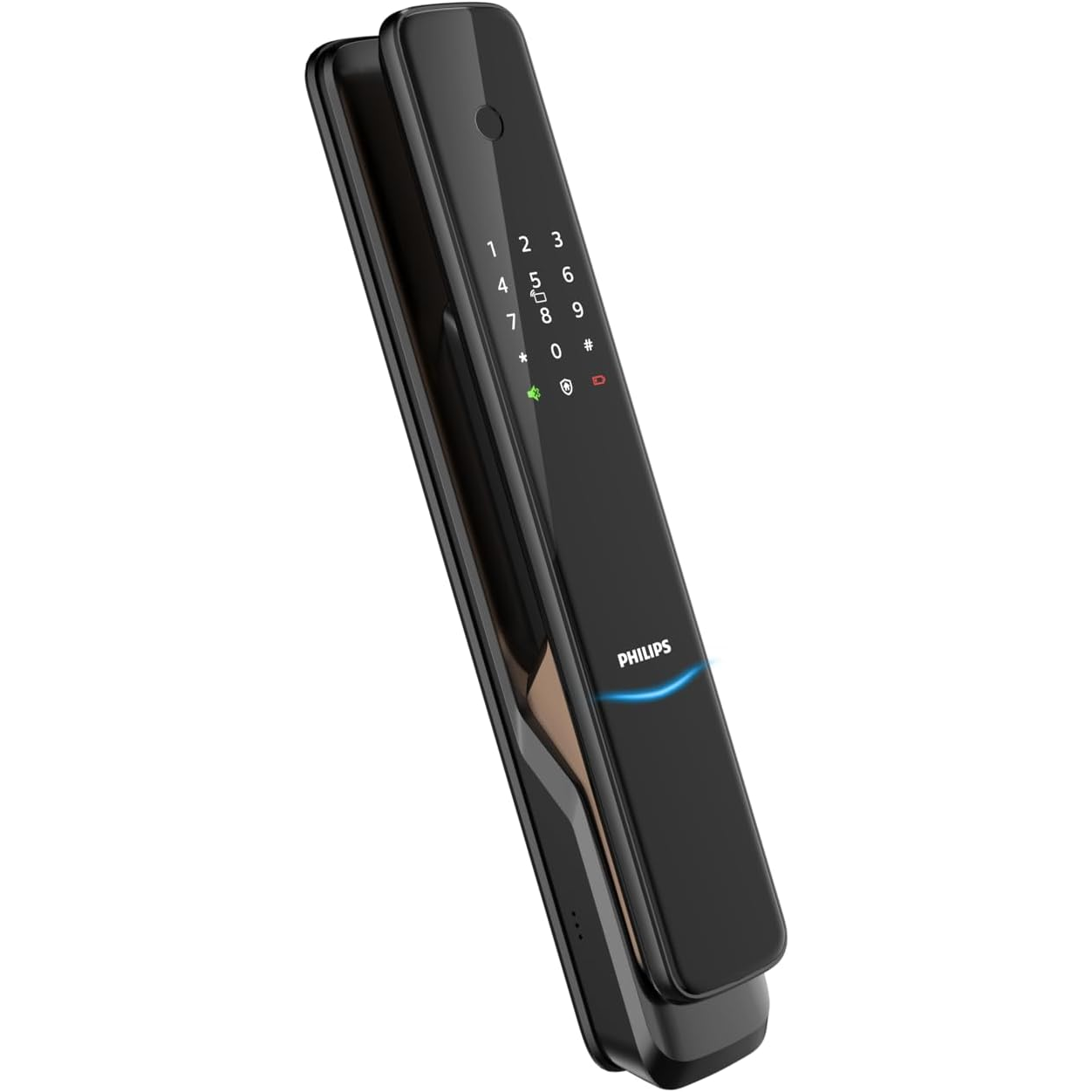 Philips Smart Lock Combination Door Lock with Fingerprint, Card, Remote Control, Aluminum Alloy, Black, Model 9300-5HBGS Mohammed Fakhroo& Bros.