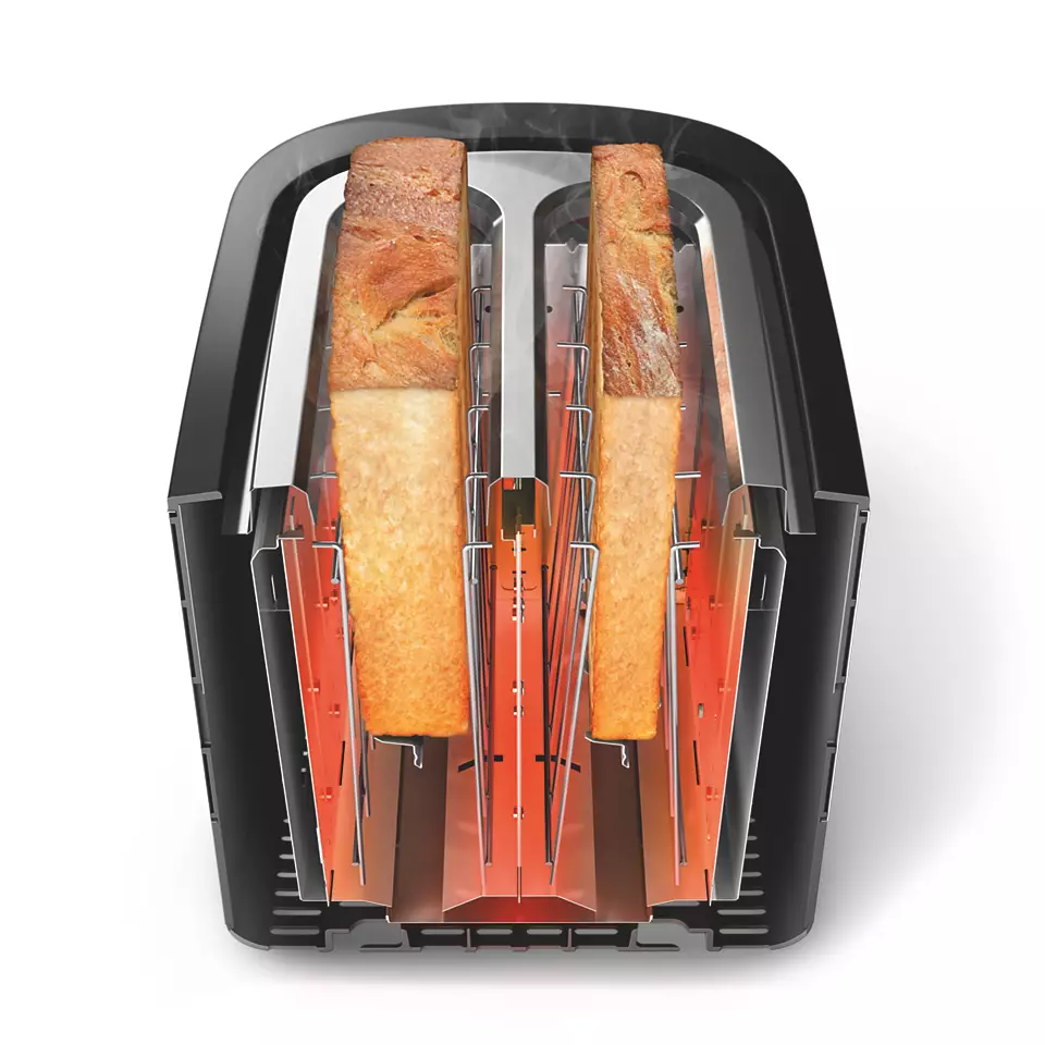 Philips Toaster With Extra Wide Slots - Black - HD2637/91