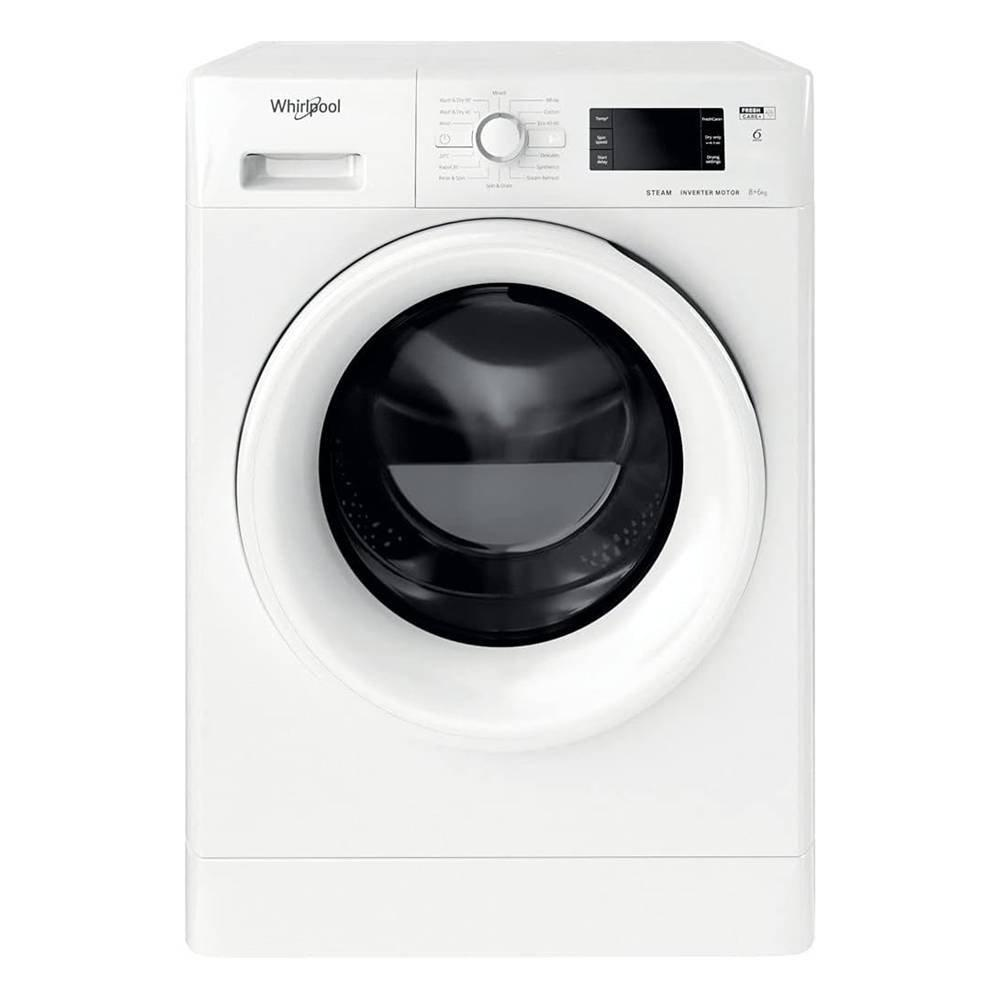 Whirlpool Front Load Washer and Dryer, 8KG, FWDB 8648 WGCC - White