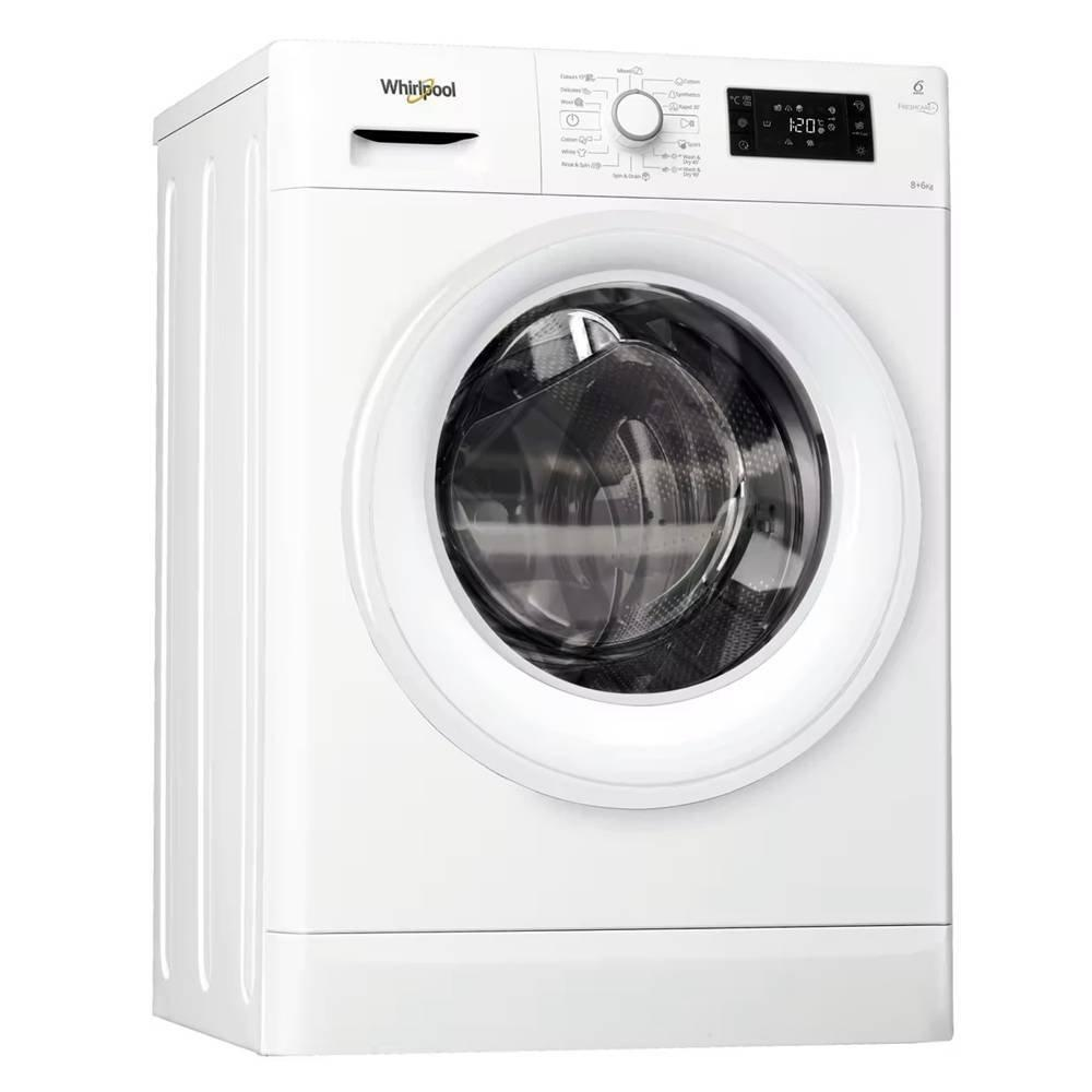 Whirlpool Front Load Washer and Dryer, 8KG, FWDB 8648 WGCC - White
