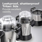 Hamilton Beach Professional Juicer Mixer Grinder, 1400W, 3 Stainless Steel Leakproof Jars & Tritan lids, 13 digital settings, Upto 18000 RPM, Triple Motor Overload Protection,2 yr warranty, 58770-SAU