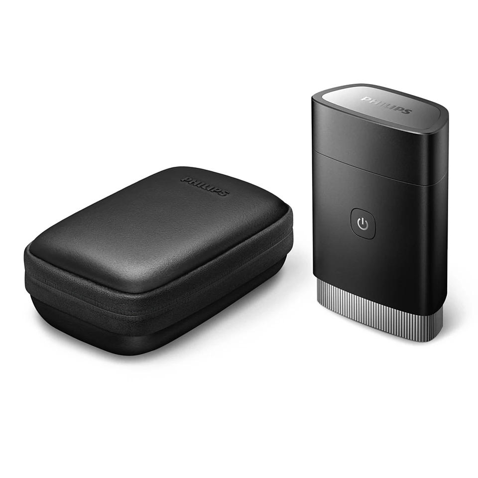 Philips PQ888/06 Compact Electric Shaver for Travel | IPX7 Waterproof | 60 Min Cordless Runtime | Travel-Friendly Black/Silver