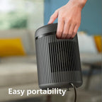 Philips Compact Heater, For Rooms Up To 15m², 1500W Heating 2000 Series, Rapid 2s Heating, 5 Safety Features, 5 Modes, Whisper Quiet 24dB(A), Dark Grey, CX2120/01 Mohammed Fakhroo& Bros.