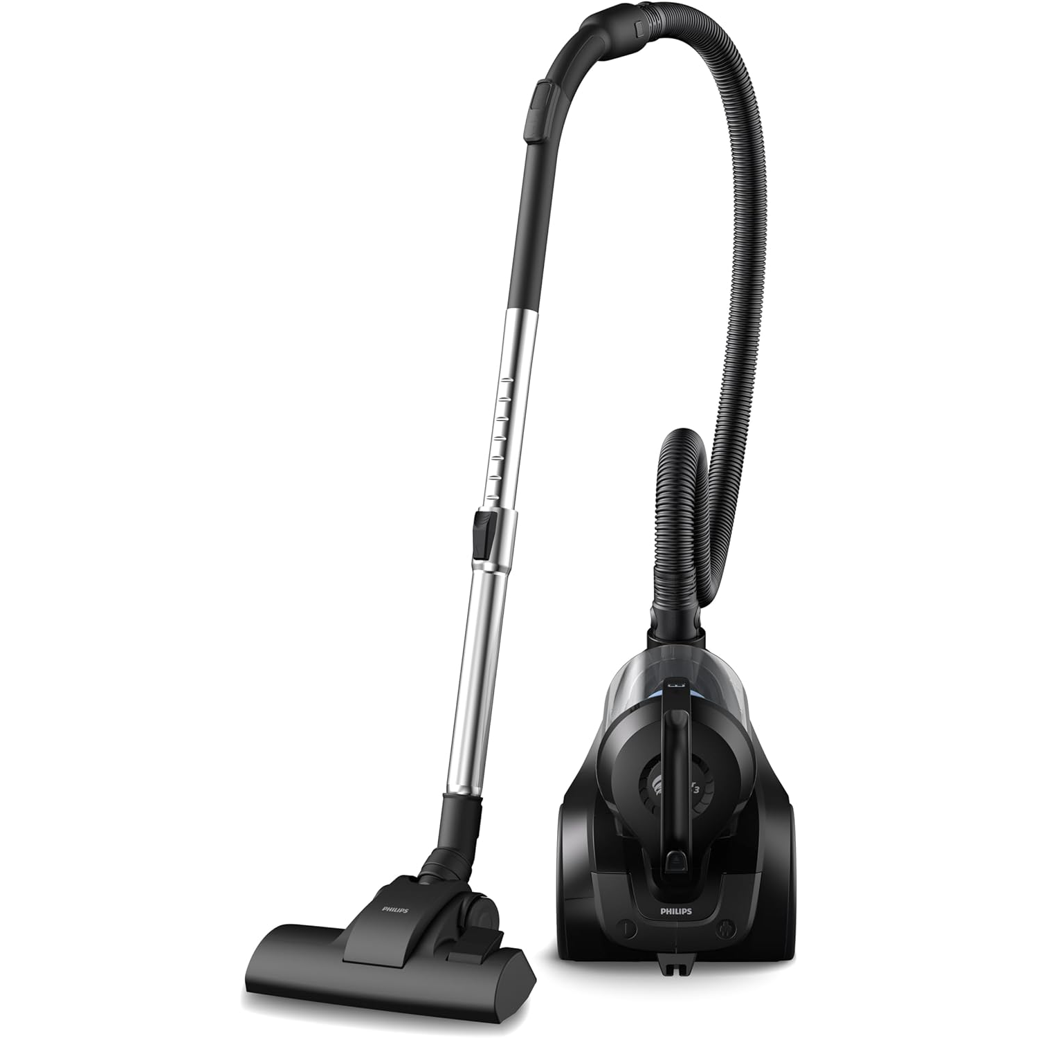 Philips Bagless Vacuum Cleaner - 1200W, PowerCyclone 3, Multi Purpose Nozzle, Furniture Nozzle 90mm, Washable Filter, 1.3L Dust Capacity, Deep Black & Coral - XB1042/10