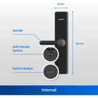 Philips EasyKey 7300-5HB Smart Door Lock - Smart Lock, Smart Door Lock , Fingerprint Lock, Smart Home, Home Improvement, Keyless Door Lock, Smart Home Gadgets, Safety Lock- Copper Mohammed Fakhroo& Bros.