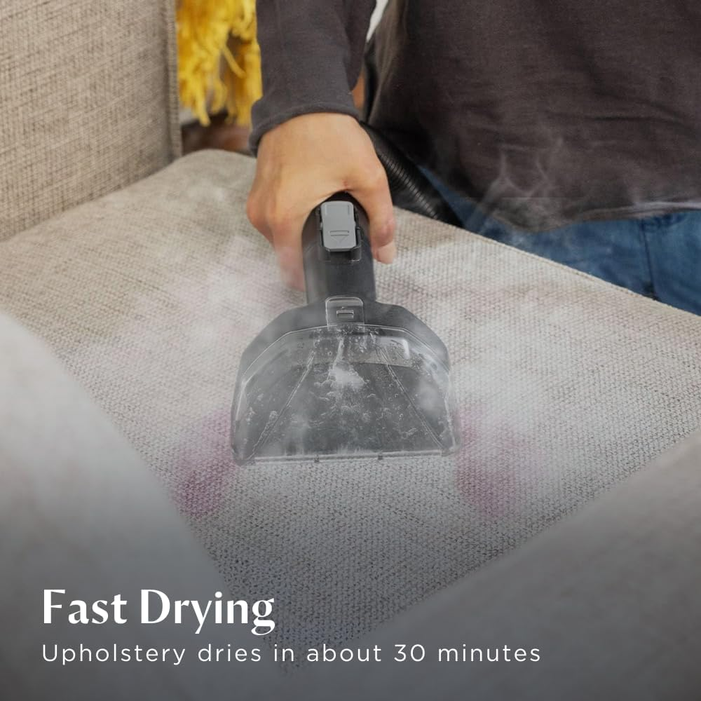 Bissell SpotClean HydroSteam 3700E – Portable Deep Cleaner with Hydrosteam Technology, Powerful Stain Removal for Carpets with Power of Steam, Compact & Lightweight