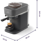 Philips Baristina Espresso Machine, Grind, Tamp & Brew Coffee Beans in One Swipe, Compact, 16 Bar Pump Pressure, Automatic Grinder, Black with Black Portafilter (BAR300/60) Mohammed Fakhroo& Bros.