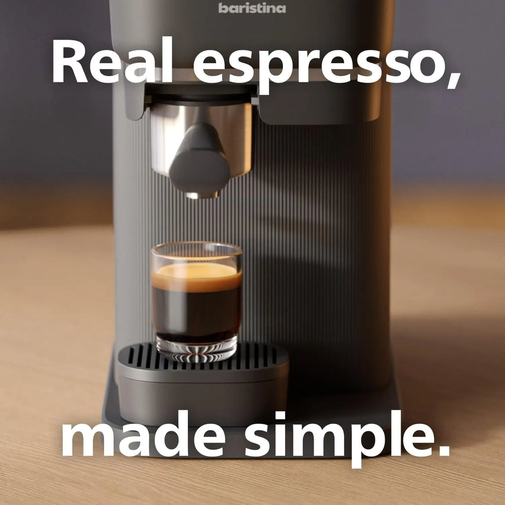 Philips Baristina Espresso Machine, Real Espresso, Made Easy, Compact, 16 Bar Pressure, Built-in Grinder, White Machine with Ash Wood Filter Holder (BAR302/20) Mohammed Fakhroo& Bros.