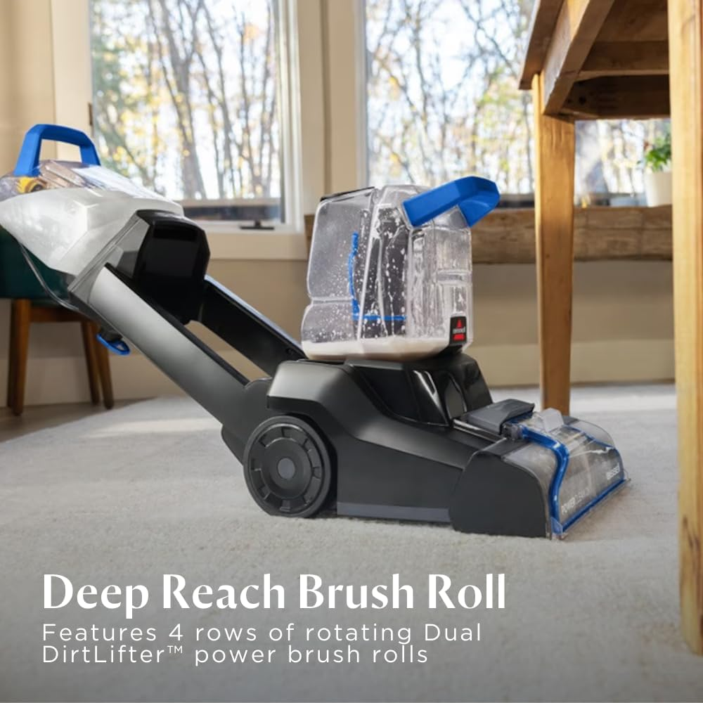 Bissell PowerClean 2X Carpet & Upholstery Washer 3878K – Powerful Suction, Motorized Brushroll for Deep Cleaning, Ideal for Tough Stains & Tough Messes