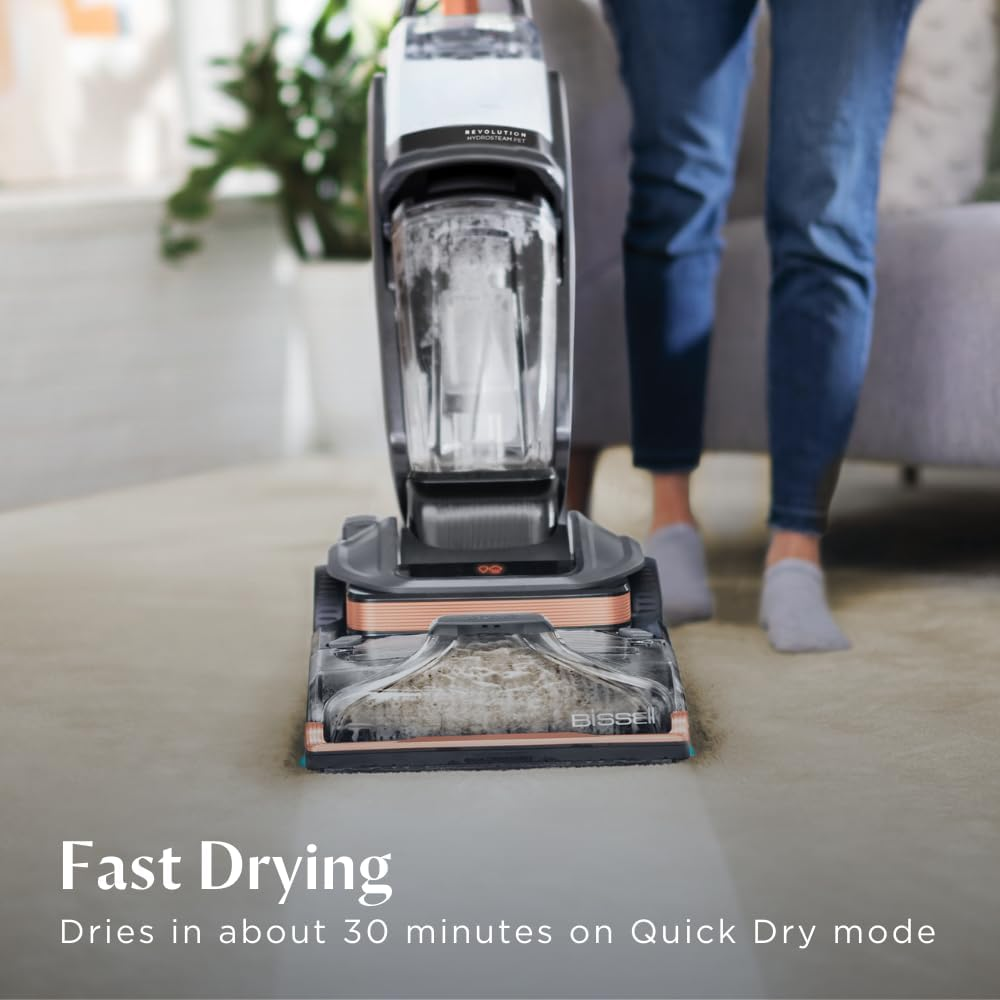 Bissell Revolution HydroSteam Carpet Deep Cleaner 3672E – The Only Carpet Cleaner with the Powerful Steam Cleaning technology for Carpets & Upholstery, Large Tank