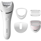 Philips Series 8000 Epilator, Wet and Dry Cordless Hair Removal for Legs and Body with 5 Accessories, Including Shaver Head - BRE710/01