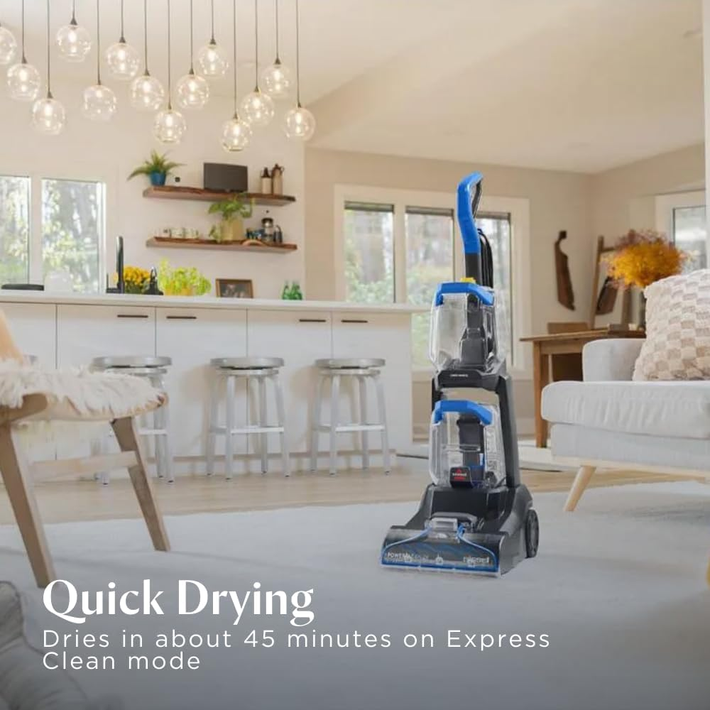 Bissell PowerClean 2X Carpet & Upholstery Washer 3878K – Powerful Suction, Motorized Brushroll for Deep Cleaning, Ideal for Tough Stains & Tough Messes