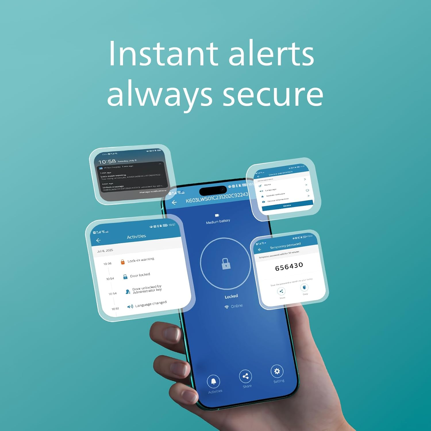Philips Easykey DDL603E-5HWS Fingerprint Lock - Smart Lock Mohammed Fakhroo& Bros.