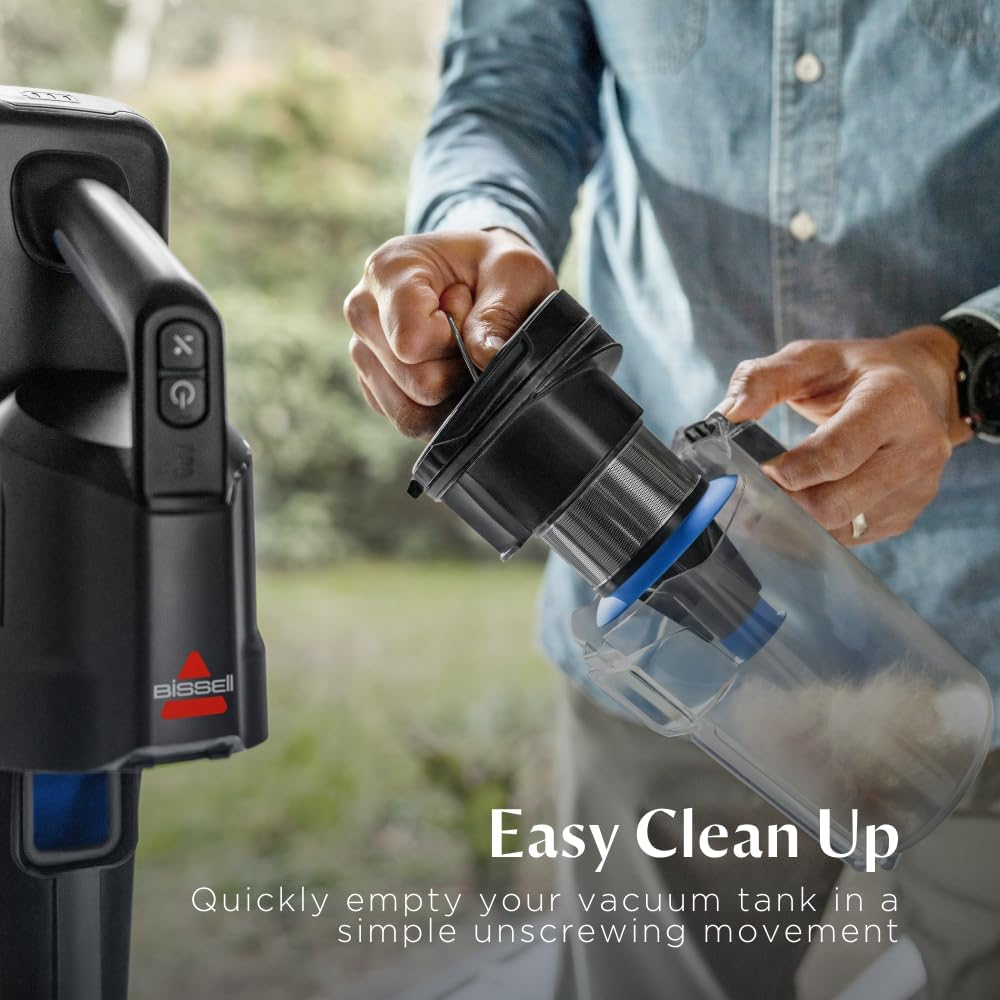 Bissell PowerClean FurGuard 4241K – 280W Self-Standing Cordless Vac with Self-Cleaning Brush Roll & Upholstery Tool with LED Headlights, 2 Removable Batteries