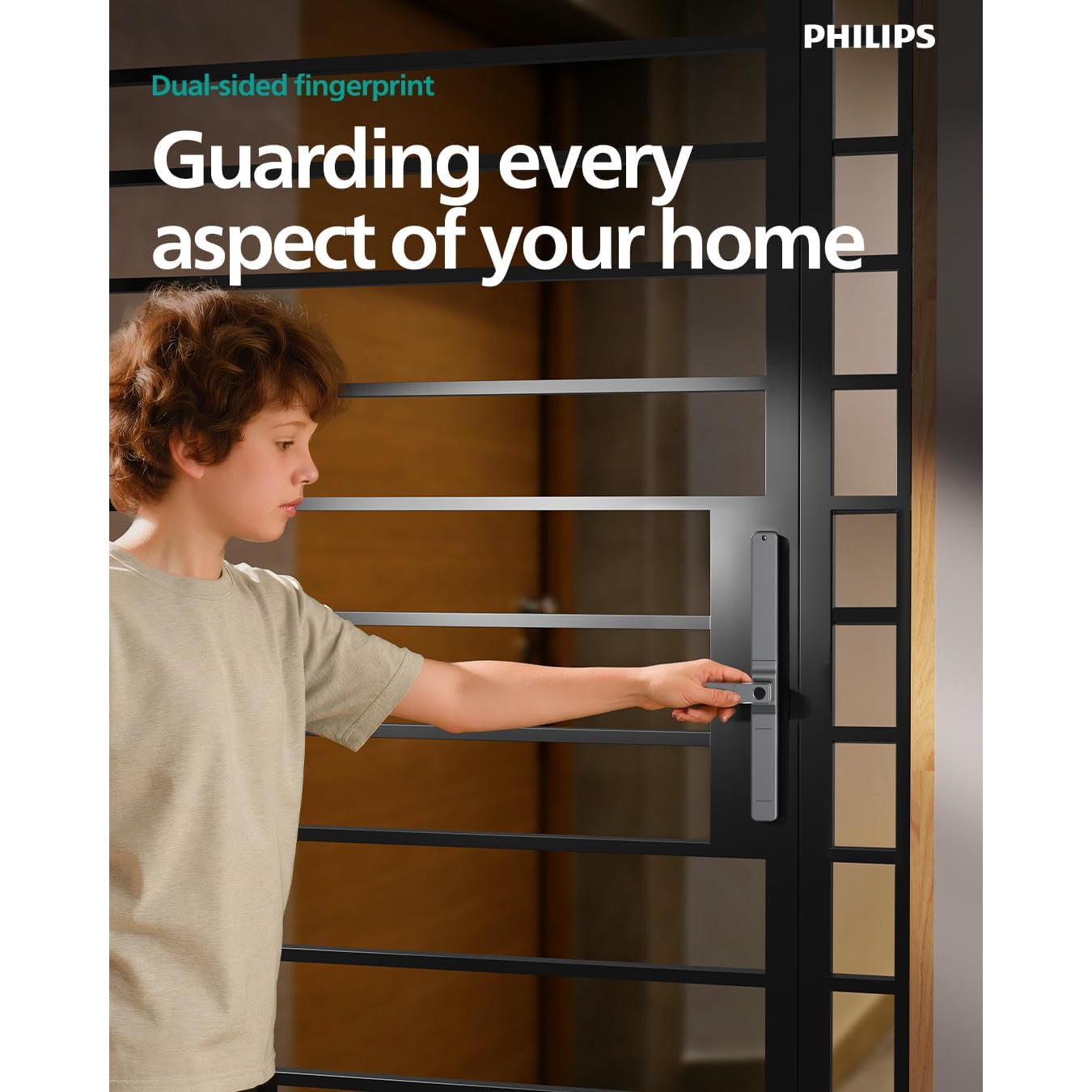 Philips DDL611-18HBS Smart Lock, Dual-Sided Fingerprint, 32mm Ultra-Slim, IP66 Waterproof, Aluminium Alloy, Works with Alexa and Google Mohammed Fakhroo& Bros.