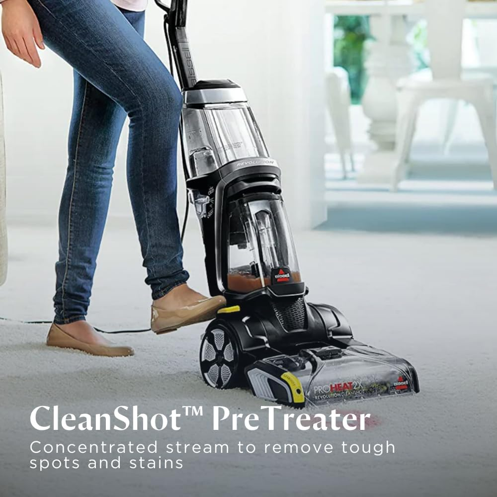 Bissell ProHeat 2X Revolution Cleanshot 2066E – Upright Carpet Cleaner with HeatWave Technology, Powerful Stain Removal, Large 10kg, Ideal for Tough Stains & Deep Cleaning