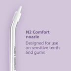 Philips Sonicare Genuine Replacement Nozzles for Compact Flosser, N1 Standard and N2 Comfort, 2-pack, HX3072/00