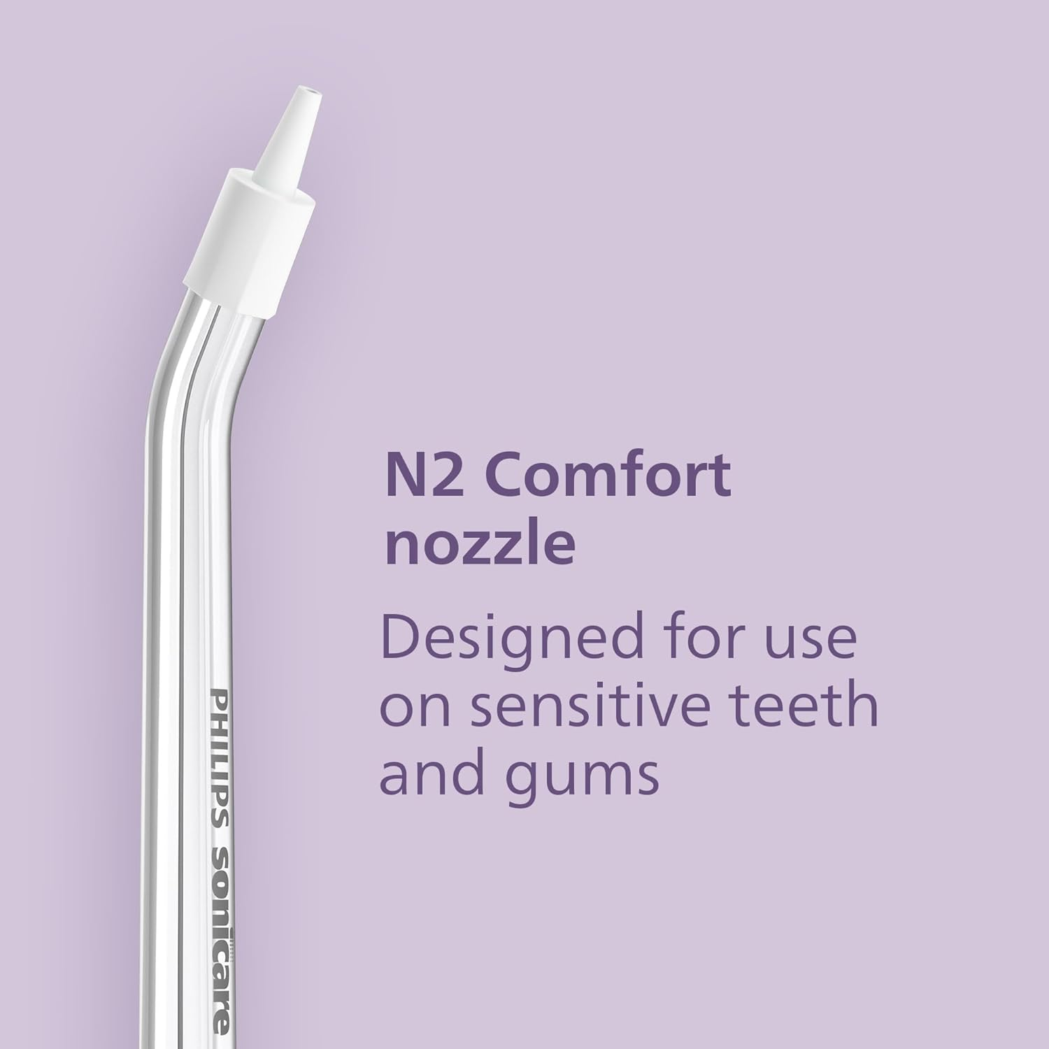 Philips Sonicare Genuine Replacement Nozzles for Compact Flosser, N1 Standard and N2 Comfort, 2-pack, HX3072/00
