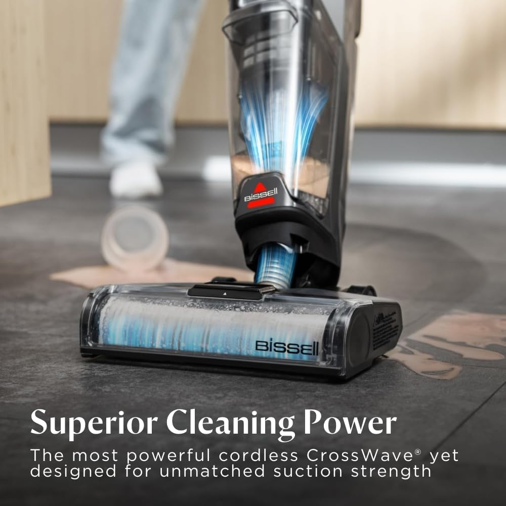BISSELL 4000E Omniforce Edge Cordless Wet & Dry Vacuum Cleaner- Powerful Suction & Mop For Hard Floors And Rugs
