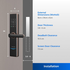 Philips EasyKey 7300-5HB Smart Door Lock - Smart Lock, Smart Door Lock , Fingerprint Lock, Smart Home, Home Improvement, Keyless Door Lock, Smart Home Gadgets, Safety Lock- Copper Mohammed Fakhroo& Bros.