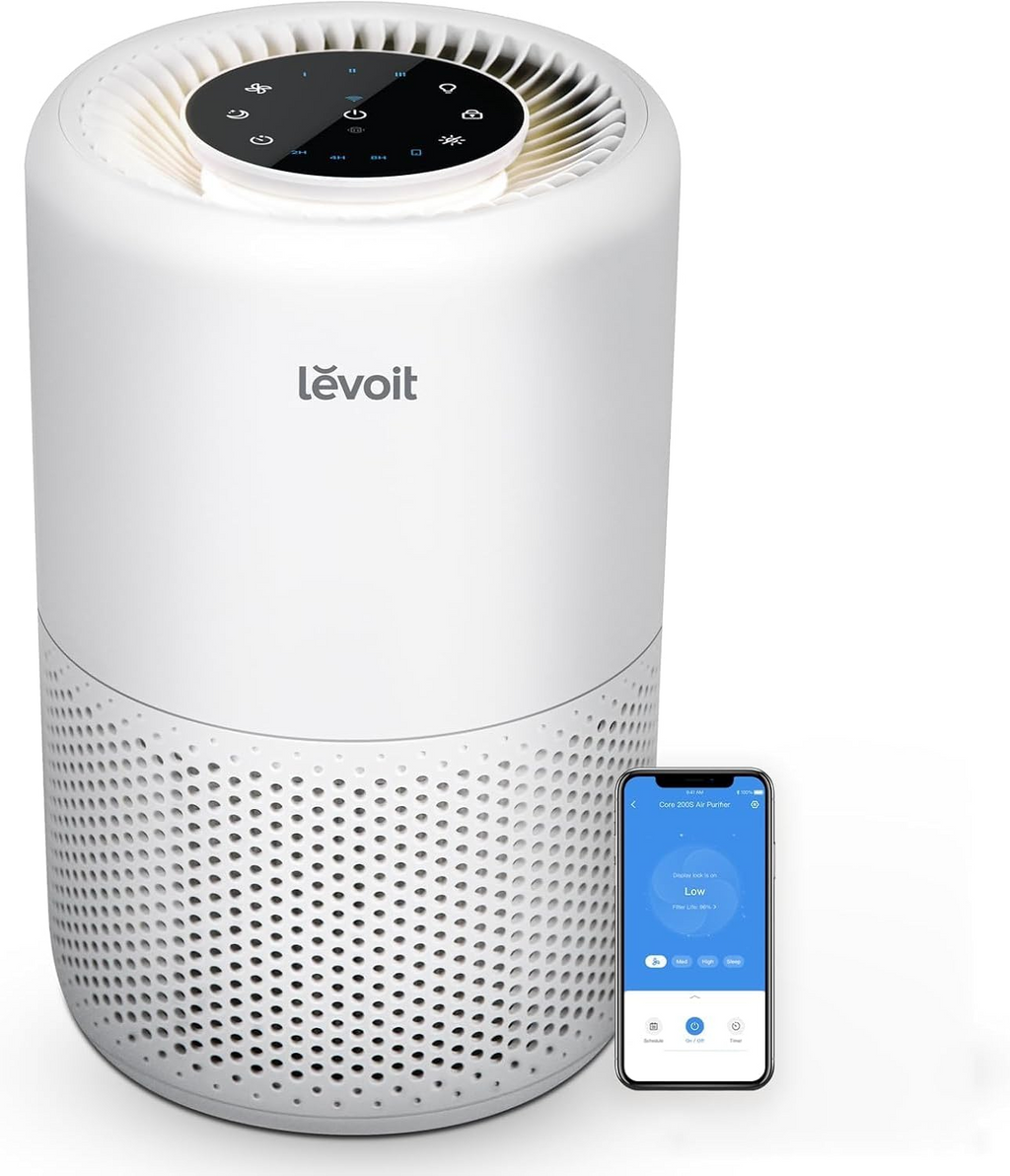 LEVOIT Core 200S Smart WiFi Air Purifier Night Light Sleep Soundly Core-200S White