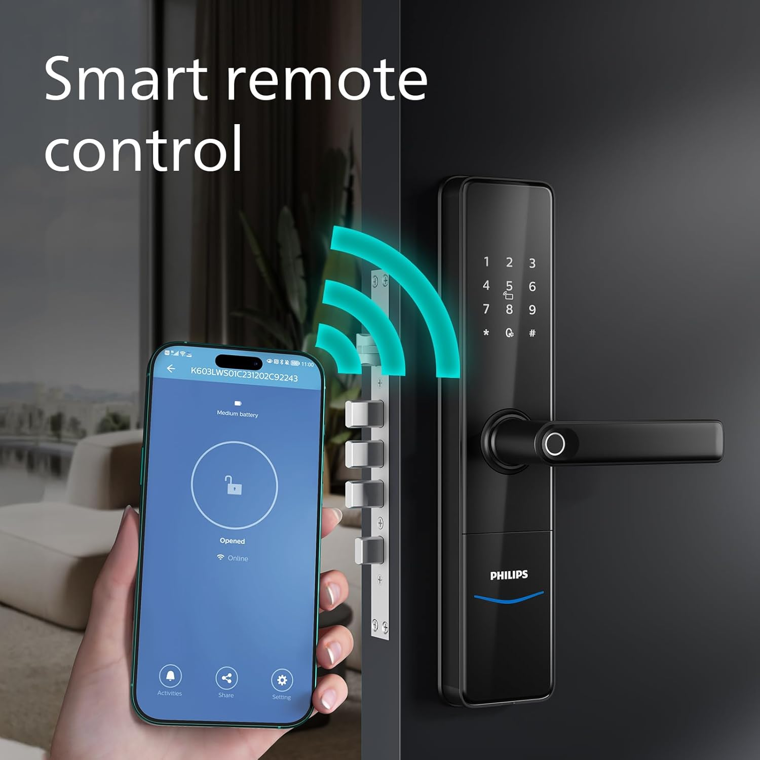 Philips Easykey DDL603E-5HWS Fingerprint Lock - Smart Lock Mohammed Fakhroo& Bros.