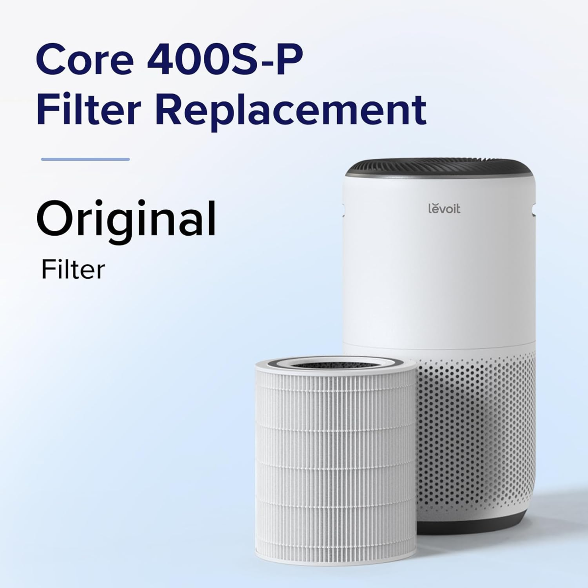 LEVOIT Core 400S/Core400S-P Air Purifier 3-in-1 Replacement Filter, Core400S-RF, 1Pack, White